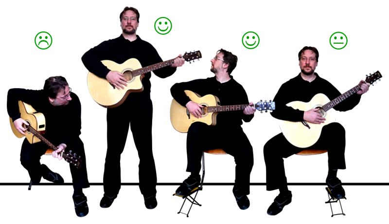 Halten der Gitarre - Beispiele Halten der Gitarre - Beispiele